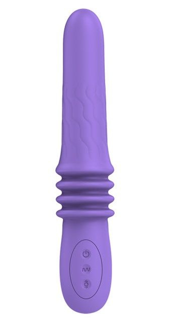 Фиолетовый вибратор Susie с возвратно-поступательными движениями - 25,2 см. купить в секс шопе