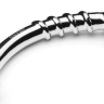 Серебристый изогнутый фаллоимитатор со спиралью Bow - 17,8 см. купить в секс шопе