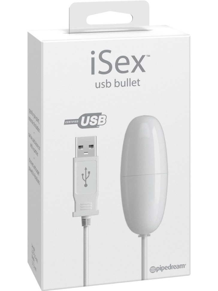Белое виброяйцо с проводом USB купить в секс шопе