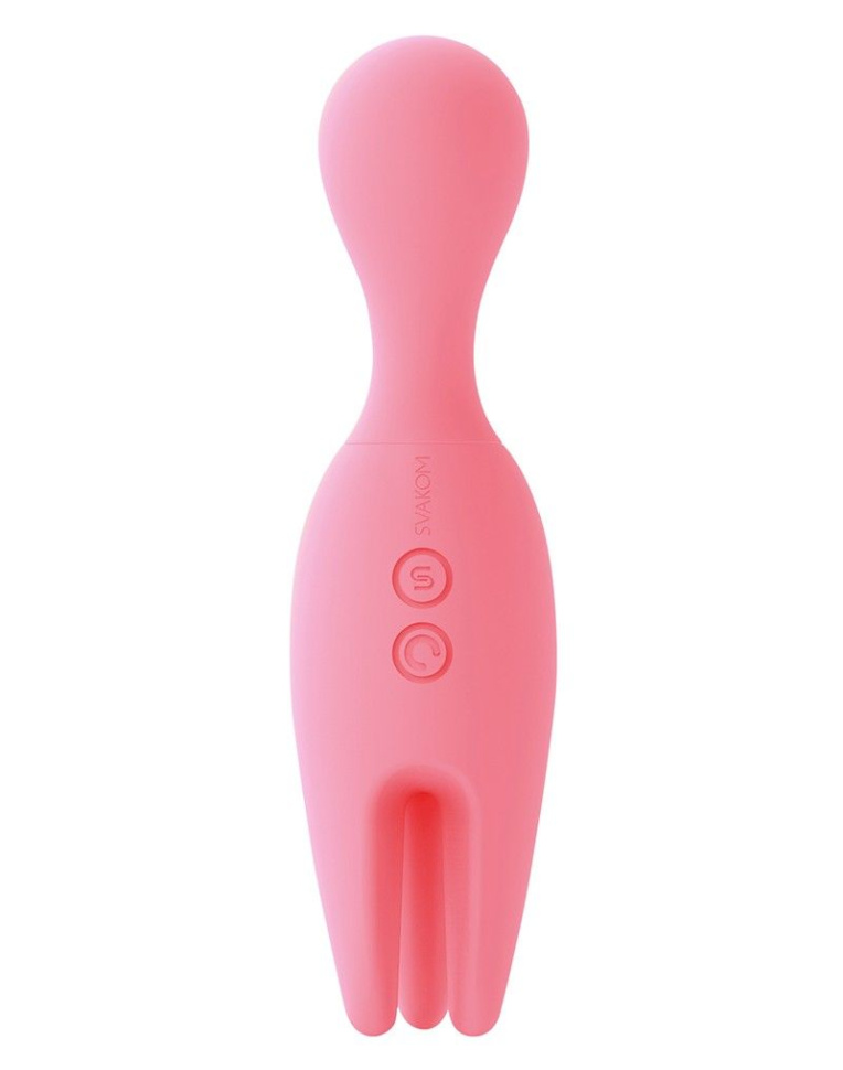 Розовый универсальный вибратор Nymph с подвижными  щупальцами  купить в секс шопе