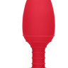 Красная анальная пробка Glow с вибрацией и подогревом - 12 см. купить в секс шопе