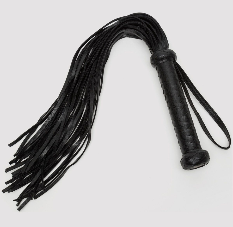 Черный кожаный флоггер Bound to You Faux Leather Flogger - 63,5 см. купить в секс шопе