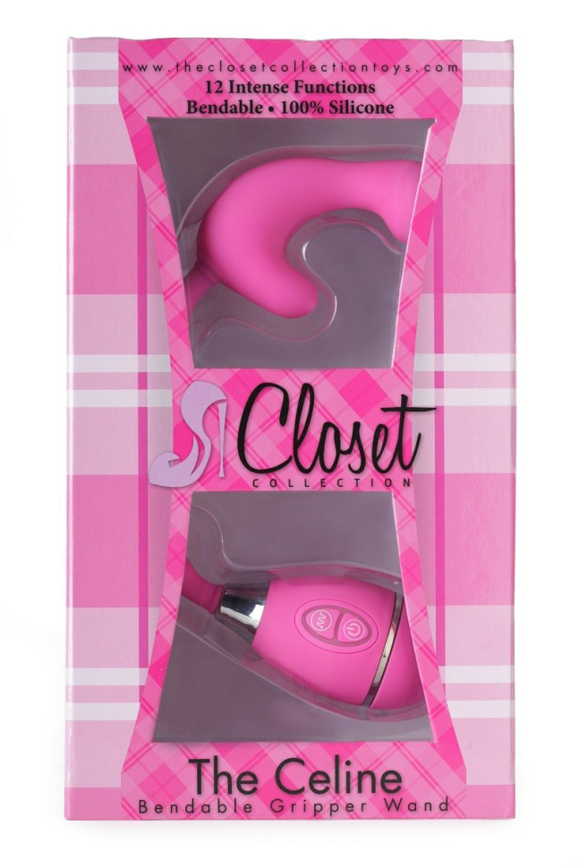 Розовый вибростимулятор на гибкой ручке THE CELINE GRIPPER купить в секс шопе