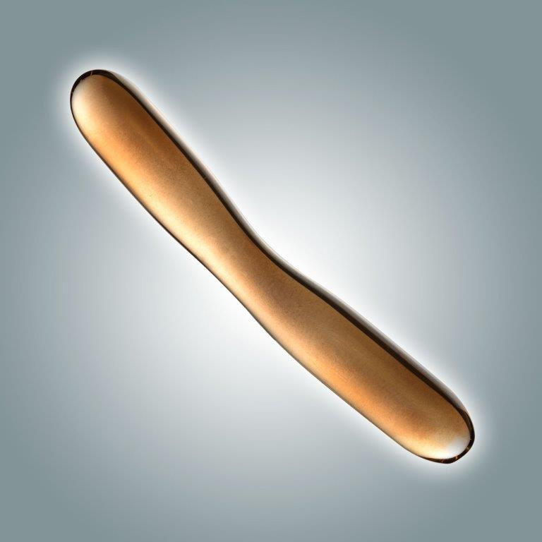 Золотистый стеклянный фаллоимитатор - 18 см. купить в секс шопе