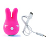 Ярко-розовый вибростимулятор Bunny с ушками купить в секс шопе