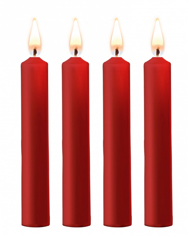 Набор из 4 красных восковых свечей Teasing Wax Candles купить в секс шопе