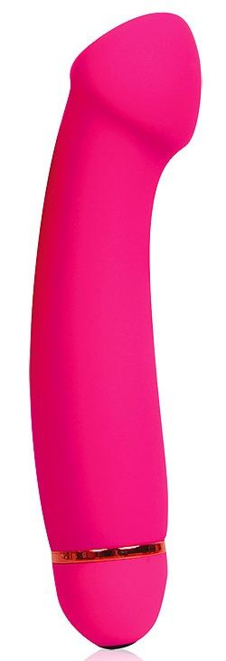 Розовый изогнутый вибромассажер с 20 режимами вибрации - 15 см. купить в секс шопе