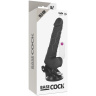 Черный вибратор на мощной присоске Basecock Realistic Vibrator Remote Control - 19,5 см. купить в секс шопе