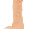 Телесный фаллоимитатор-реалистик на присоске - 22 см. купить в секс шопе