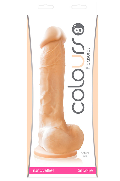 Телесный фаллоимитатор Colours Pleasures 8  Dildo - 23,6 см. купить в секс шопе