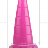 Розовый рельефный анальный конус - 18,7 см.  купить в секс шопе