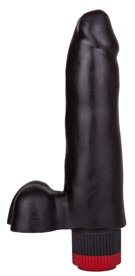 Чёрный вибратор-реалистик - 16,6 см. купить в секс шопе