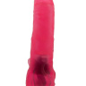 Розовая насадка для страпона с клиторальными лепестками - 18,5 см. купить в секс шопе