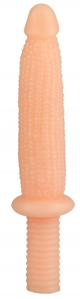 Телесный анальный реалистичный стимулятор  Кукуруза  - 33,5 см. купить в секс шопе