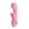 Нежно-розовый вибратор Chris с клиторальным отростком - 15,4 см. купить в секс шопе