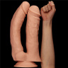Телесный двойной фаллоимитатор Mega Double dildo - 33 см. купить в секс шопе