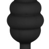 Черная анальная пробка Regular Ribbed Diamond Heart Plug - 7 см. купить в секс шопе