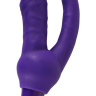 Фиолетовый анально-вагинальный вибратор с выносным блоком управления - 16 см. купить в секс шопе