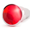 Серебристая анальная ёлочка с красным кристаллом - 14,5 см. купить в секс шопе