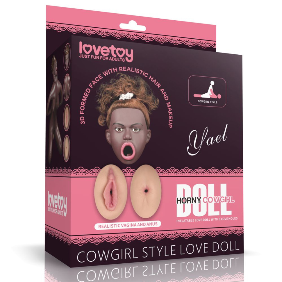 Темнокожая секс-кукла с реалистичными вставками Cowgirl Style Love Doll купить в секс шопе