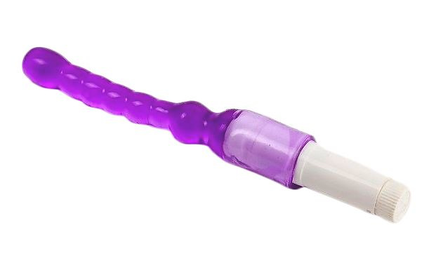 Светло-фиолетовый анальный стимулятор с вибрацией - 23,5 см. купить в секс шопе