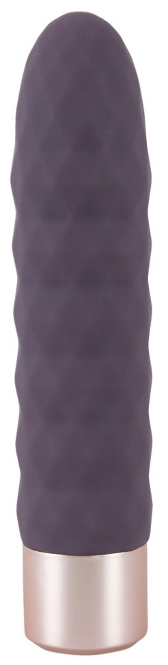 Фиолетовый мини-вибратор Elegant Diamond Vibe - 15 см. купить в секс шопе