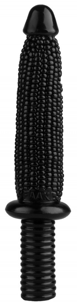 Черный анальный реалистичный стимулятор  Кукуруза  - 33,5 см. купить в секс шопе
