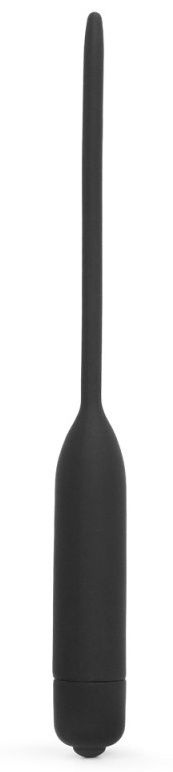 Черный уретральный виброплаг Silicone Vibrating Urethral Dilator - 21 см. купить в секс шопе