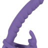Фиолетовая насадка на пенис для анальной стимуляции партнёрши купить в секс шопе