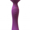 Фиолетовый двусторонний вибромассажер Heating Wand с нагревом - 22 см. купить в секс шопе