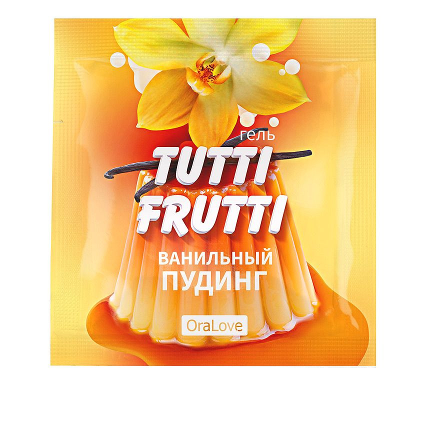 Пробник гель-смазки Tutti-frutti со вкусом ванильного пудинга - 4 гр. купить в секс шопе