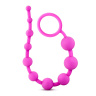 Розовая анальная цепочка Luxe Silicone 10 Beads - 32 см. купить в секс шопе