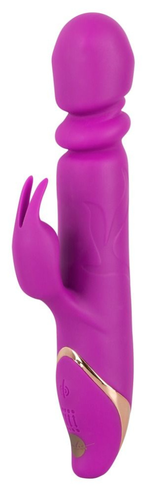 Фиолетовый вибратор с клиторальным стимулятором Julie Lovetoys - 21,5 см. купить в секс шопе