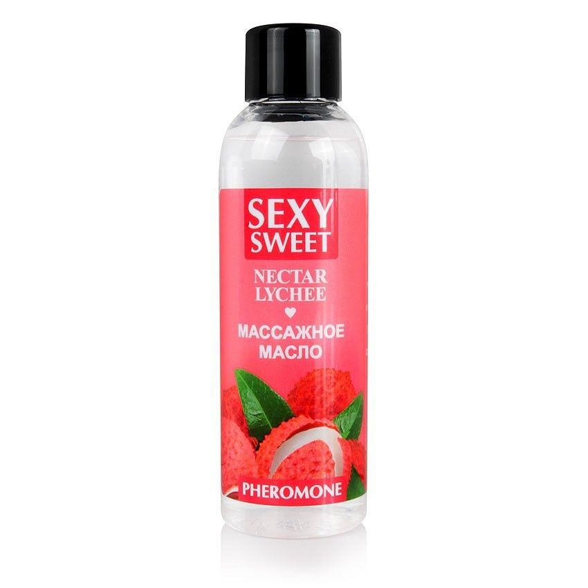 Массажное масло Sexy Sweet Nectar Lychee с феромонами и ароматом личи - 75 мл. купить в секс шопе