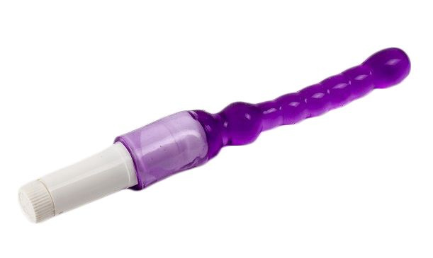 Фиолетовый анальный стимулятор с вибрацией - 23,5 см. купить в секс шопе
