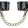 Элегантные черные наручники с цепочкой купить в секс шопе
