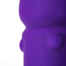 Фиолетовый вибратор с утолщением посередине и клиторальным зайчиком - 18 см. купить в секс шопе