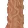 Телесная насадка с венками и открытой головкой Nude Sleeve S - 10 см. купить в секс шопе