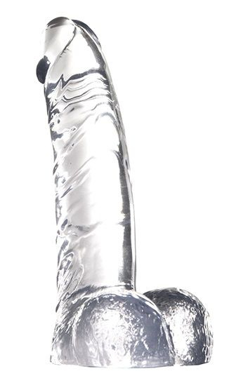 Прозрачный фаллоимитатор из желейного материала JELLY JOY CARBONATE CLEAR - 15,2 см. купить в секс шопе