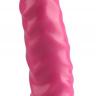 Розовая рельефная анальная втулка - 22,5 см.  купить в секс шопе