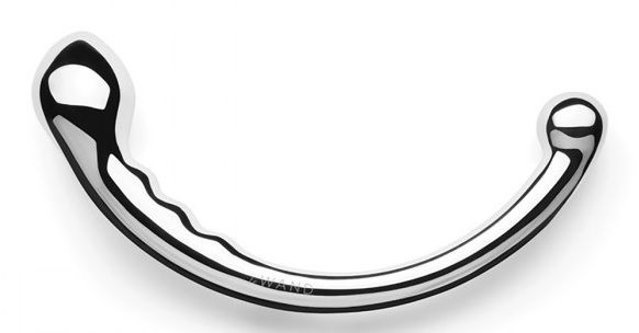 Серебристый фаллоимитатор в форме дуги Hoop - 19,7 см. купить в секс шопе