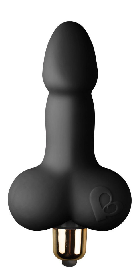 Чёрный виброфаллос Little Cocky - 12 см. купить в секс шопе