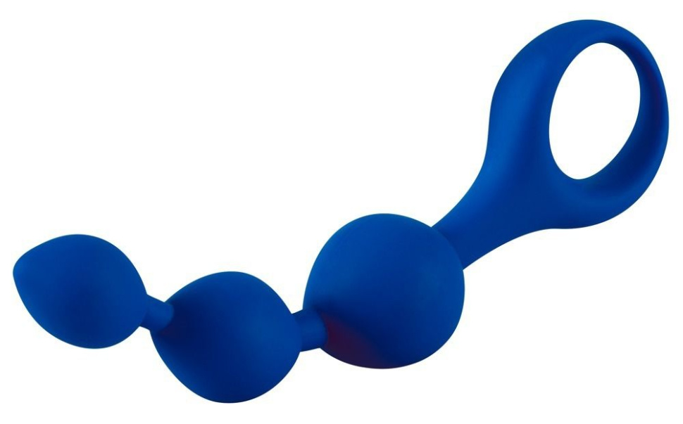 Синяя анальная цепочка Love Beads - 14 см. купить в секс шопе