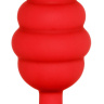 Красная анальная пробка Regular Ribbed Diamond Heart Plug - 7 см. купить в секс шопе