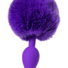 Фиолетовая анальная втулка Sweet bunny с фиолетовым пушистым хвостиком купить в секс шопе