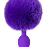 Фиолетовая анальная втулка Sweet bunny с фиолетовым пушистым хвостиком купить в секс шопе