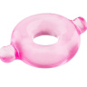 Розовое эрекционное кольцо с ушками для удобства надевания BASICX TPR COCKRING PINK купить в секс шопе