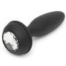 Черная анальная вибропробка Rechargeable Vibrating Bunny Tail Butt Plug Medium - 12 см. купить в секс шопе