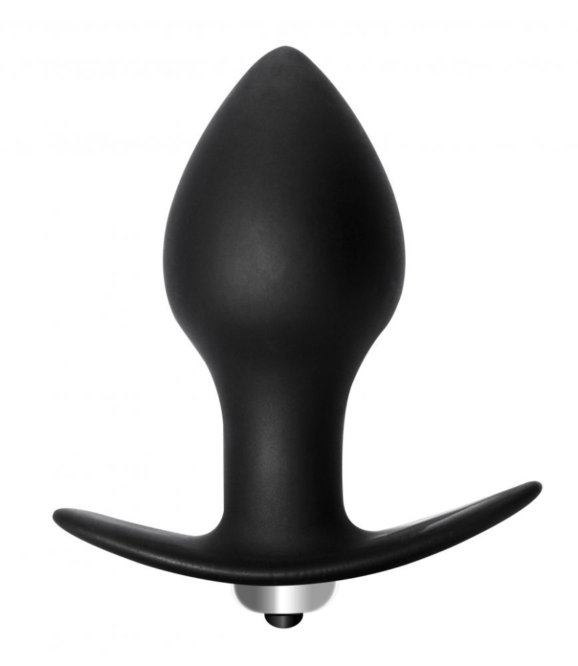 Чёрная анальная вибропробка Bulb Anal Plug - 10 см. купить в секс шопе