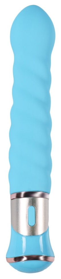 Голубой спиралевидный вибратор - 21 см. купить в секс шопе